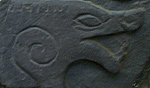 A Reversed Detail of a Norse Boar's Head Carving from Maughold Churchyard on the Isle of Man (Image Credit: Fee and Zoller 2000)