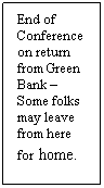 Text Box: End of Conference on return from Green Bank  Some folks may leave from here for home.
